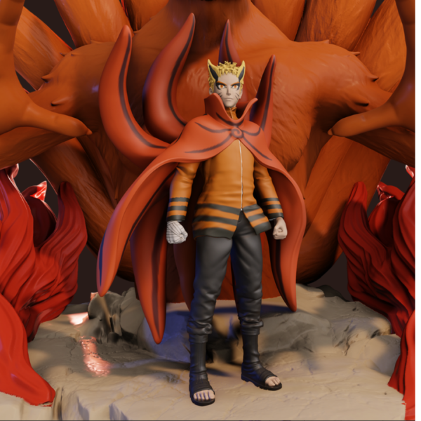Figurine Naruto Baryon Mode Kurama - Fusion Ultime de Puissance et de Détermination!